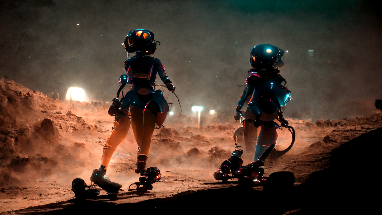 Alien Girls Rollerblading 01