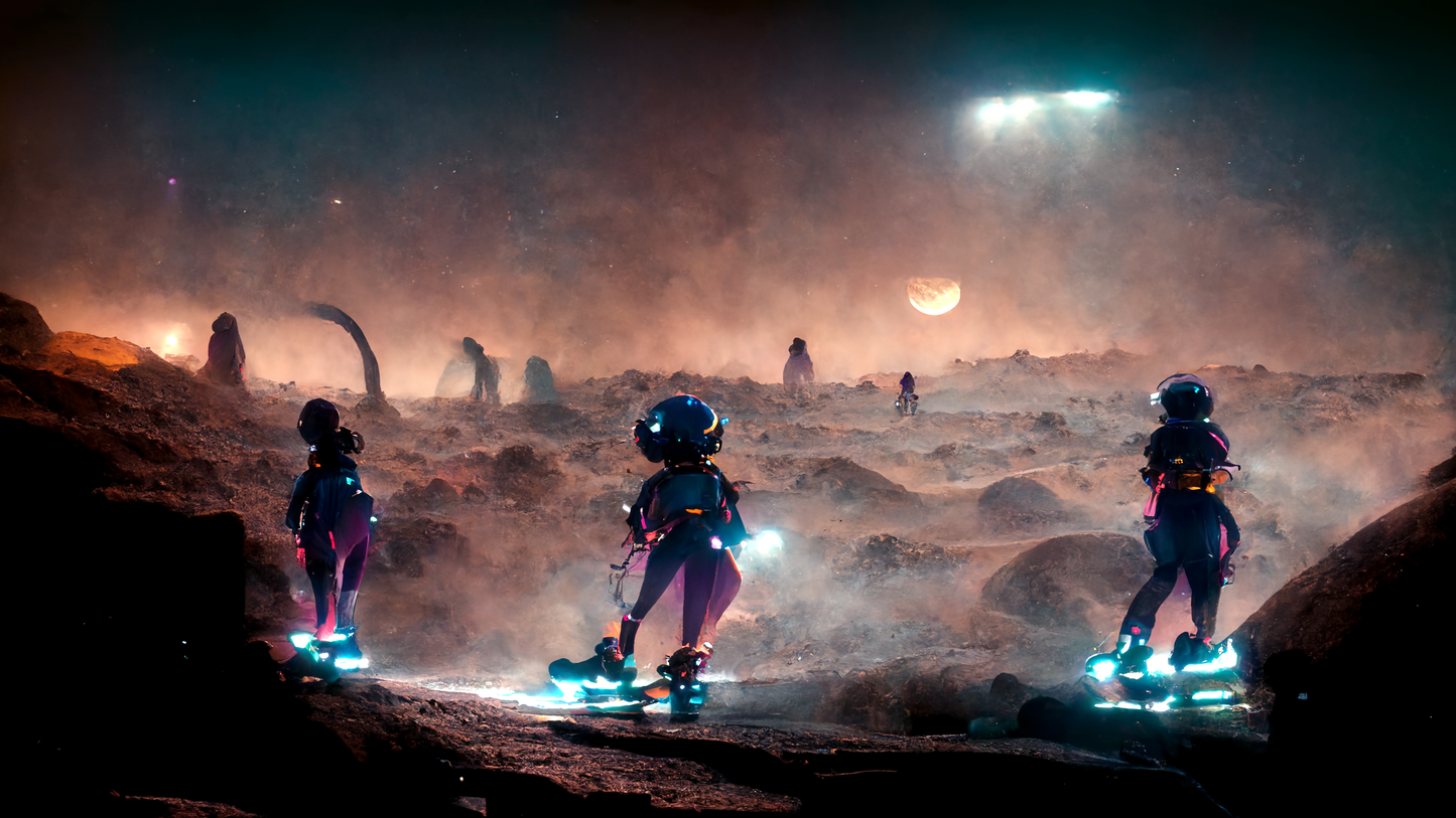 Alien Girls Rollerblading 02