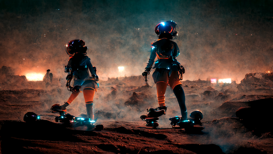 Alien Girls Rollerblading 04